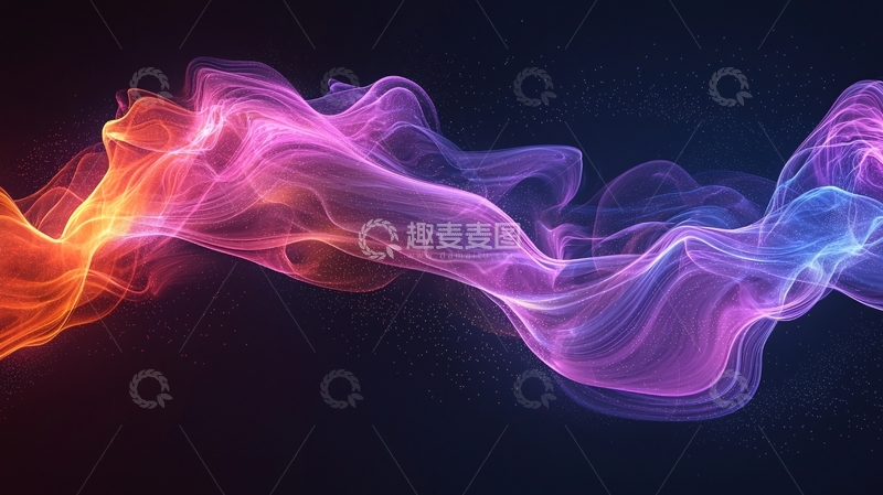 高清大图下载【趣麦麦图】彩色烟雾在深色背景上流动