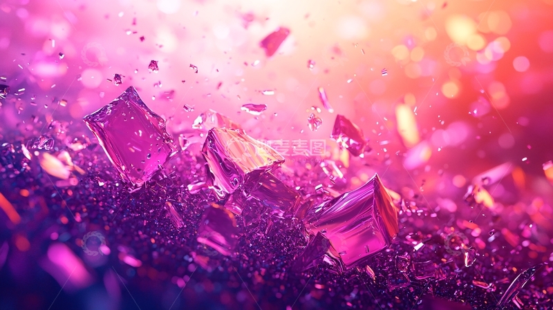 高清大图下载【趣麦麦图】炫彩碎片爆炸效果图