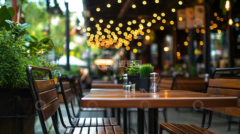 高清大图下载【趣麦麦图】户外餐厅夜景