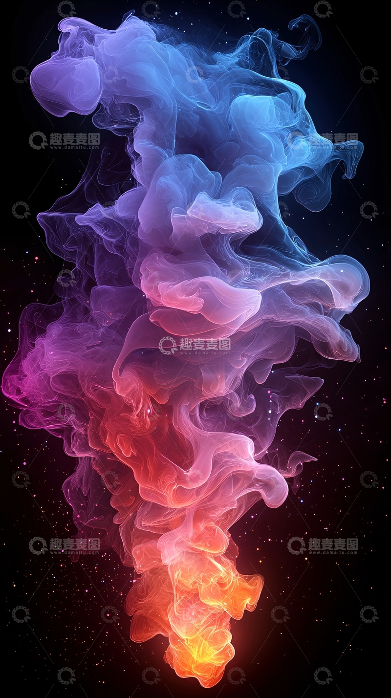 高清大图下载【趣麦麦图】彩色烟雾渐变抽象背景