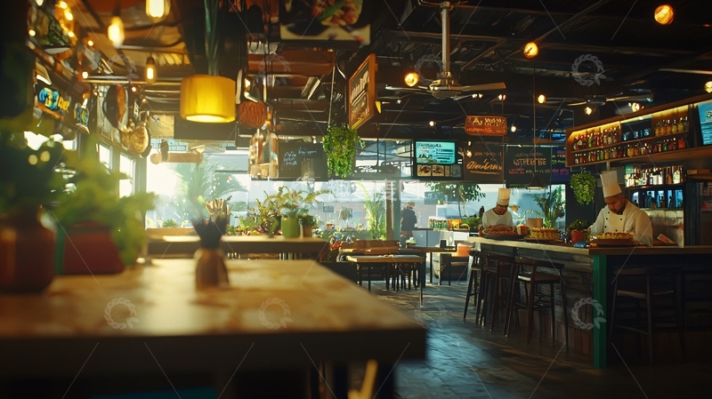 高清大图下载【趣麦麦图】工业风餐厅