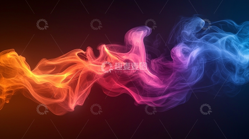 高清大图下载【趣麦麦图】彩色烟雾流动抽象背景