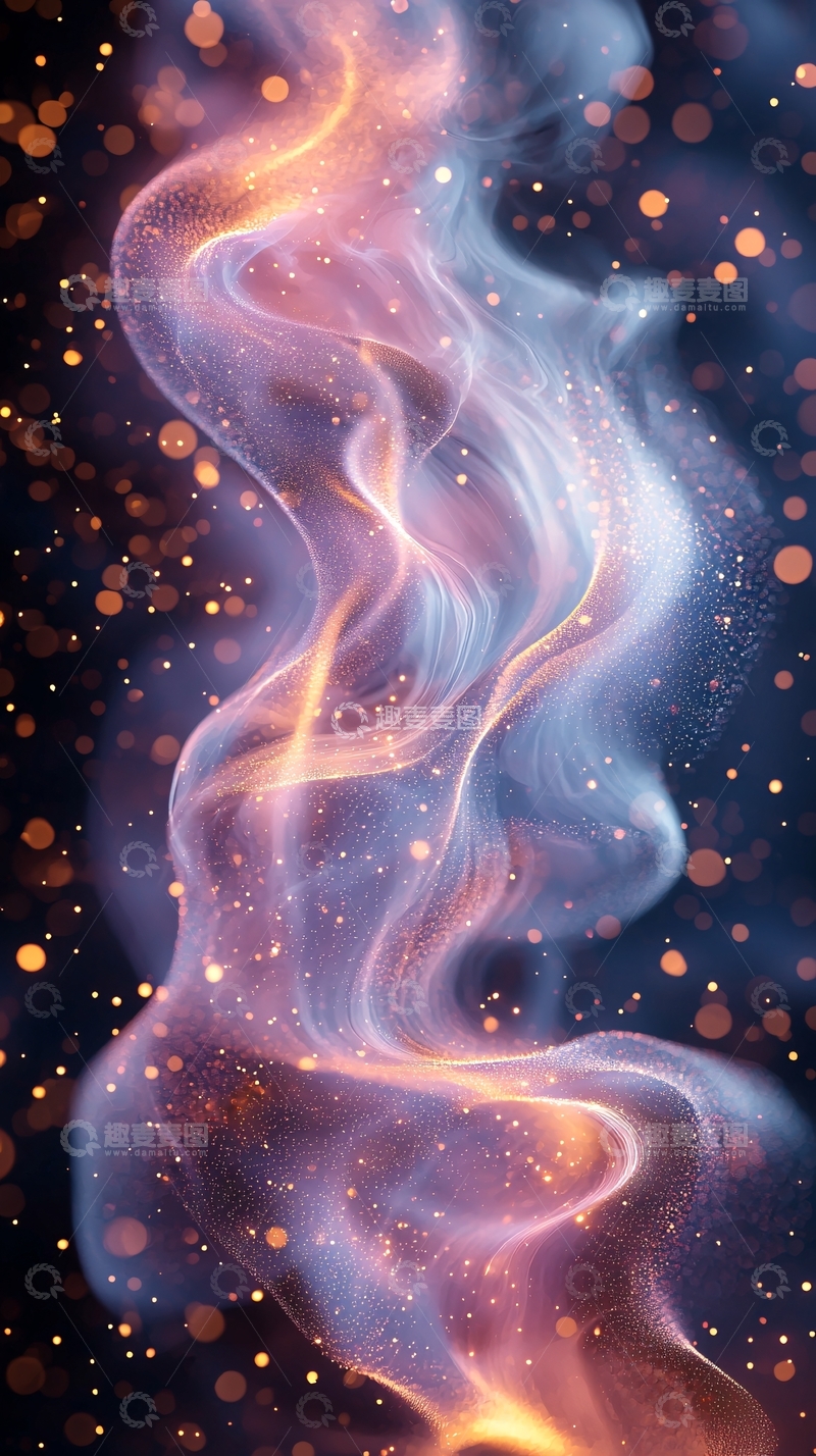 高清大图下载【趣麦麦图】梦幻光晕流动粒子