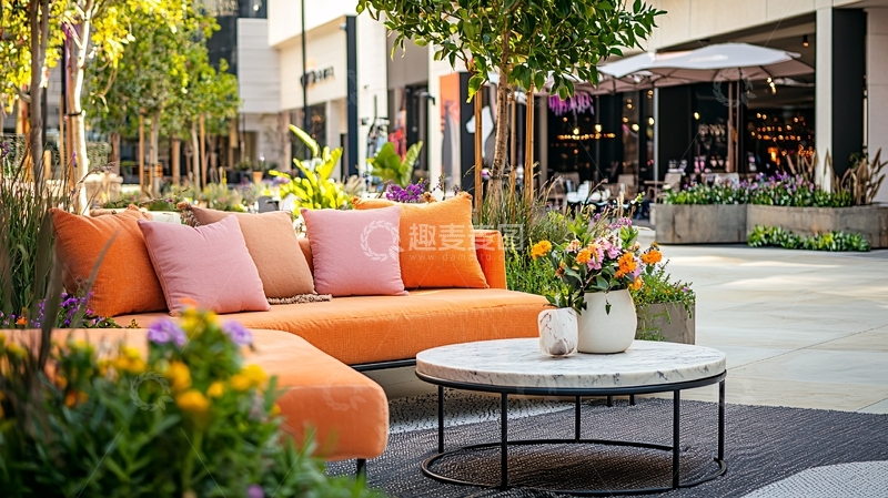 高清大图下载【趣麦麦图】户外商场休闲区