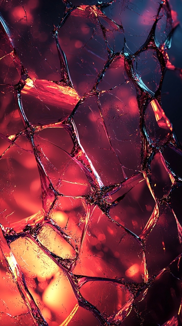 破碎的红色玻璃