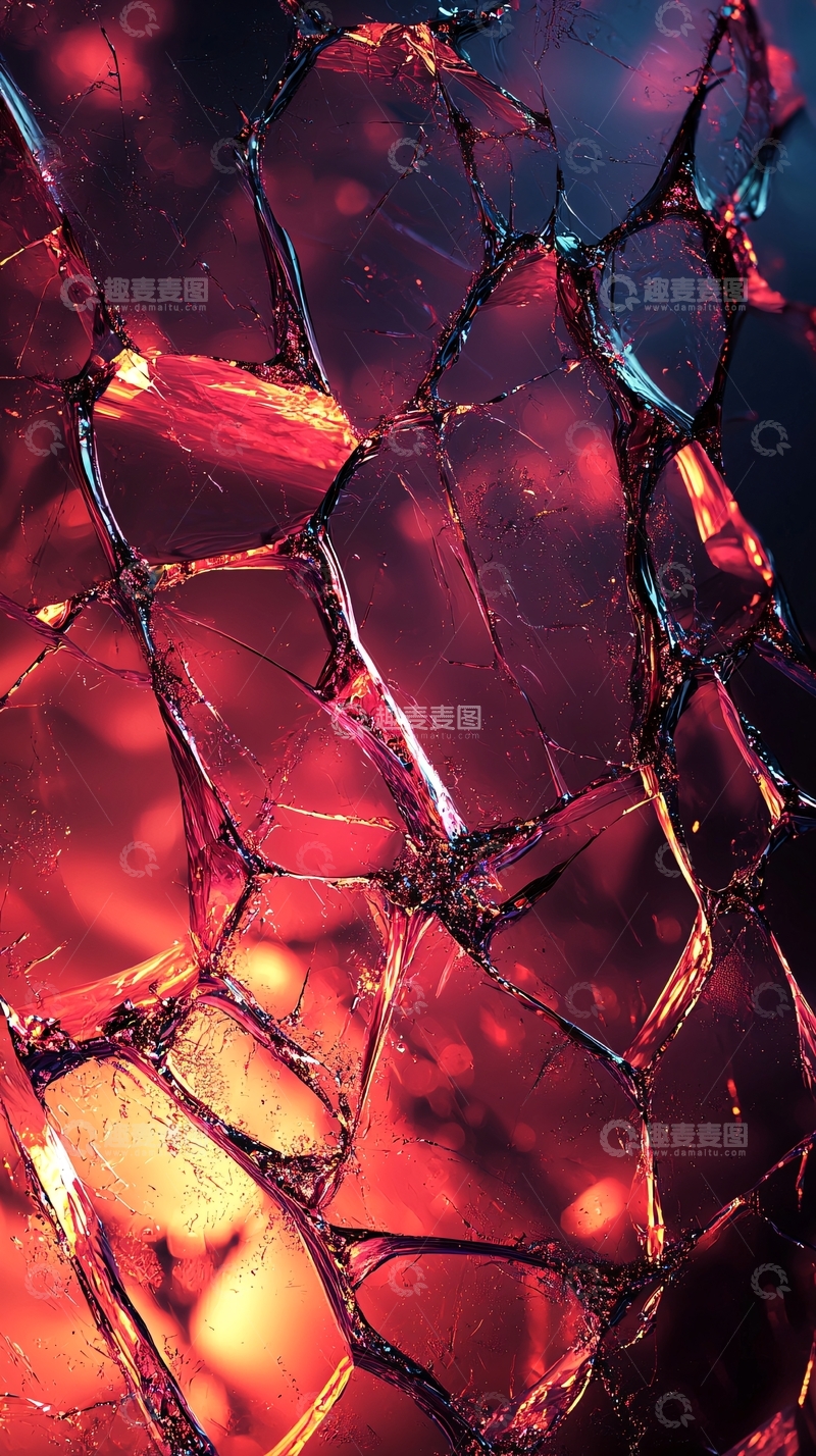 高清大图下载【趣麦麦图】破碎的红色玻璃