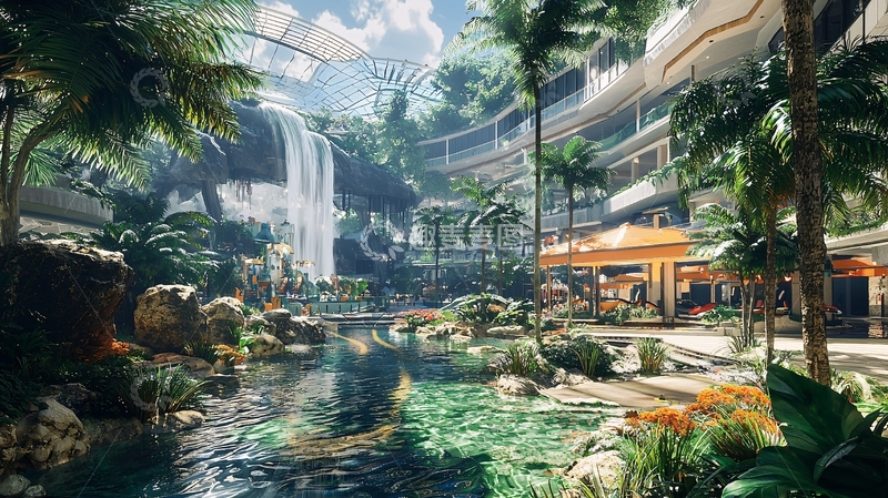 高清大图下载【趣麦麦图】热带雨林风格建筑景观