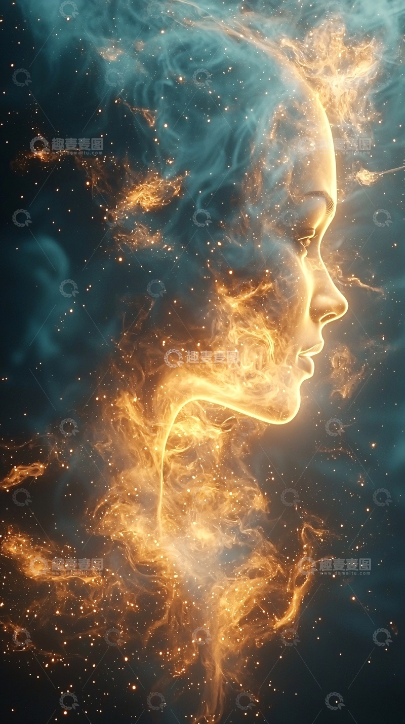 高清大图下载【趣麦麦图】火焰女子侧脸