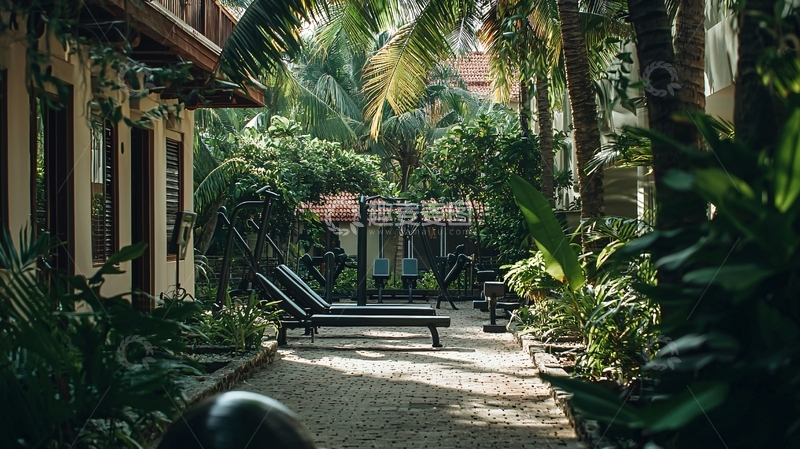 高清大图下载【趣麦麦图】热带花园庭院别墅