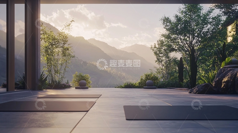 高清大图下载【趣麦麦图】户外瑜伽场地