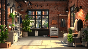 阳光洒进红砖loft公寓