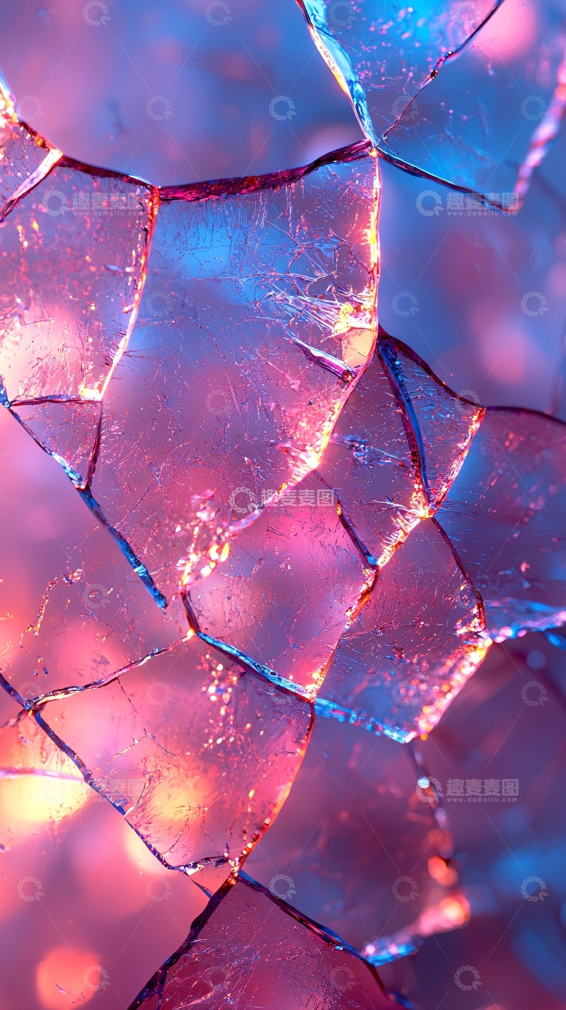 高清大图下载【趣麦麦图】破碎的彩色玻璃碎片