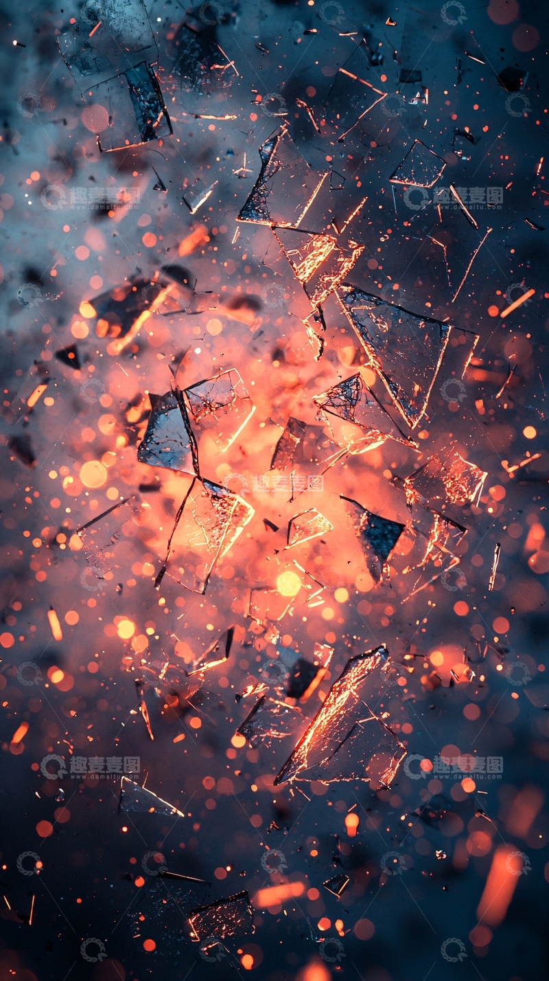 高清大图下载【趣麦麦图】燃烧的木炭碎片