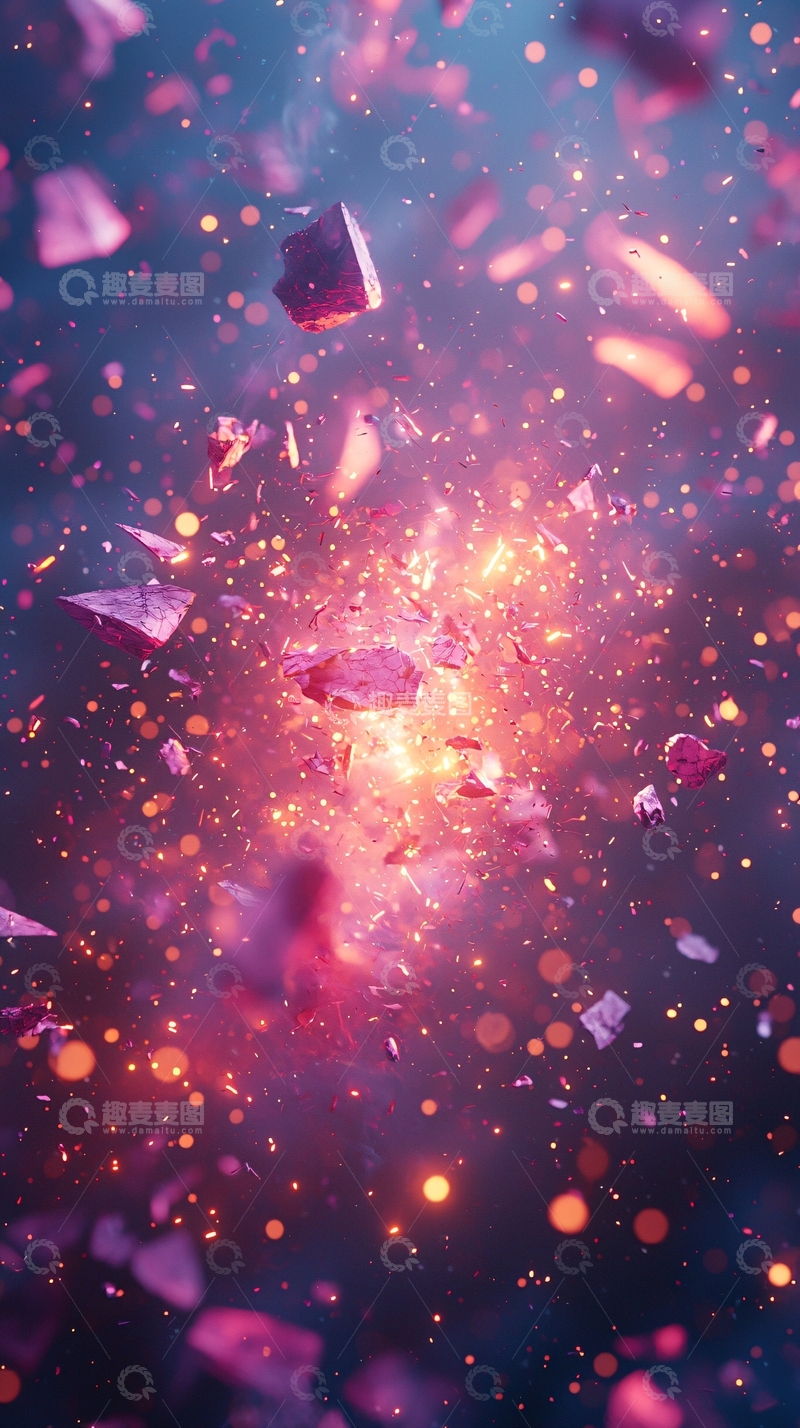 高清大图下载【趣麦麦图】爆炸碎片闪耀光芒
