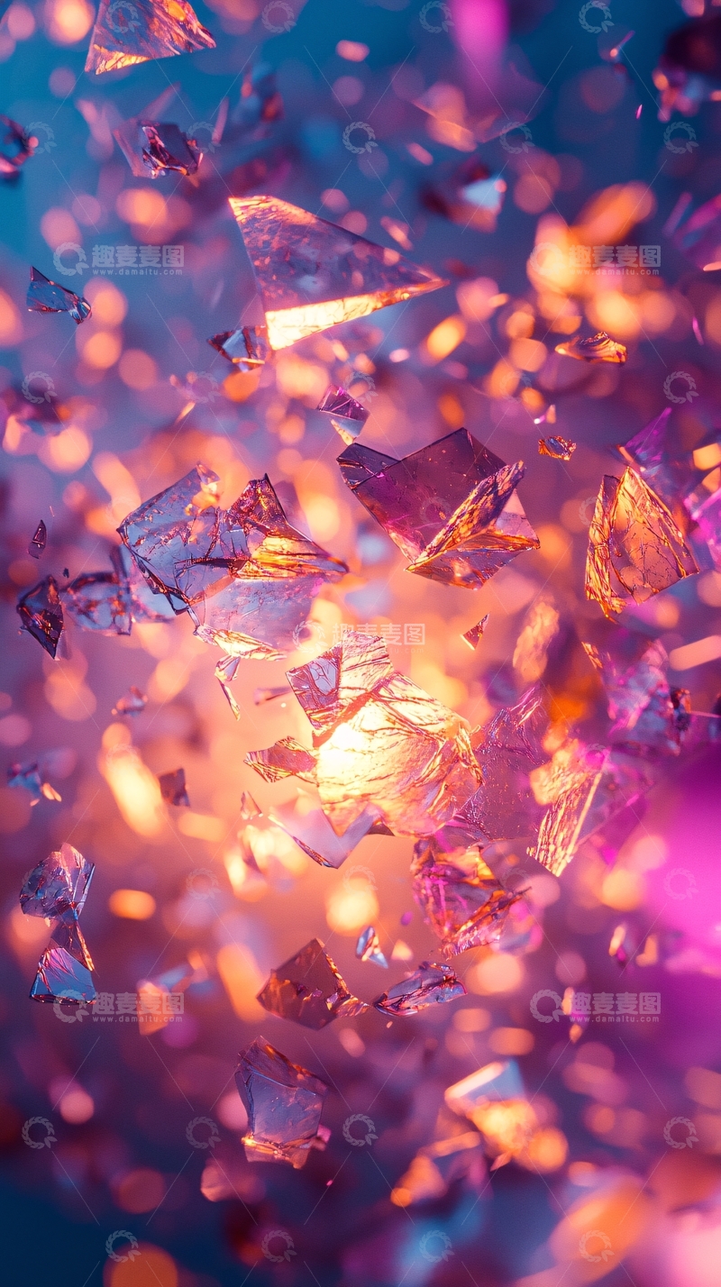 高清大图下载【趣麦麦图】晶莹碎片闪耀光芒