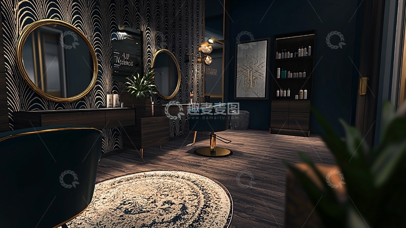 高清大图下载【趣麦麦图】-暗黑系复古美发沙龙