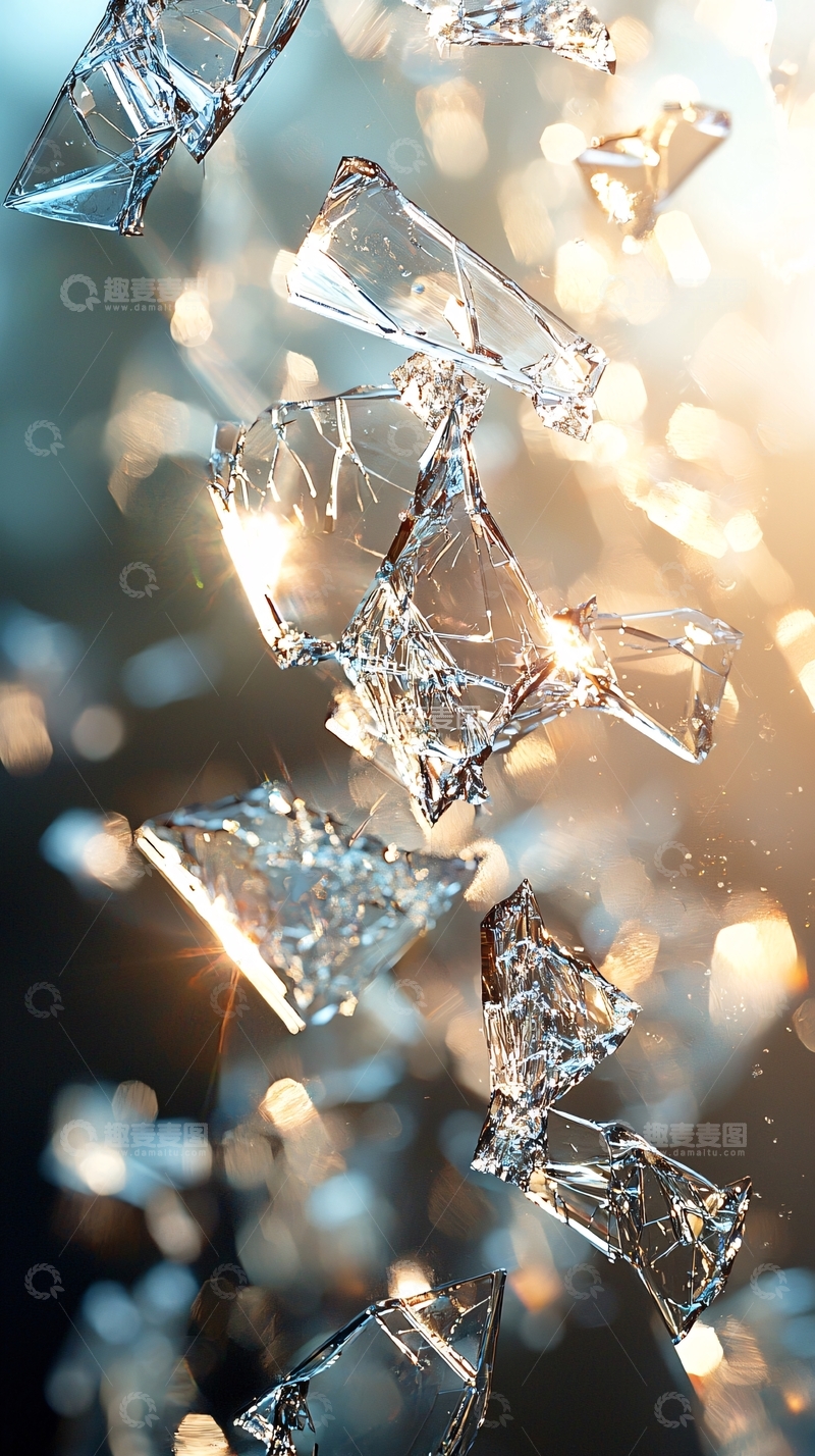 高清大图下载【趣麦麦图】碎裂的玻璃碎片