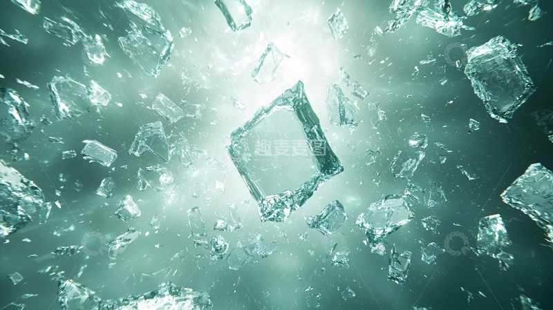 高清大图下载【趣麦麦图】冰块悬浮飞舞