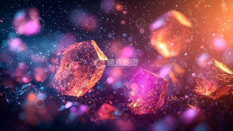 高清大图下载【趣麦麦图】闪耀晶体在星空下