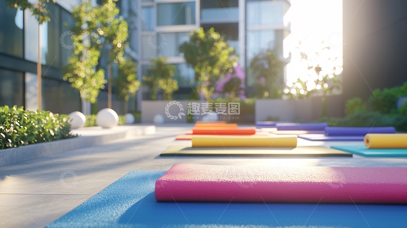 高清大图下载【趣麦麦图】户外瑜伽垫
