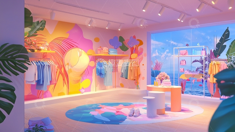 高清大图下载【趣麦麦图】梦幻潮流服装店