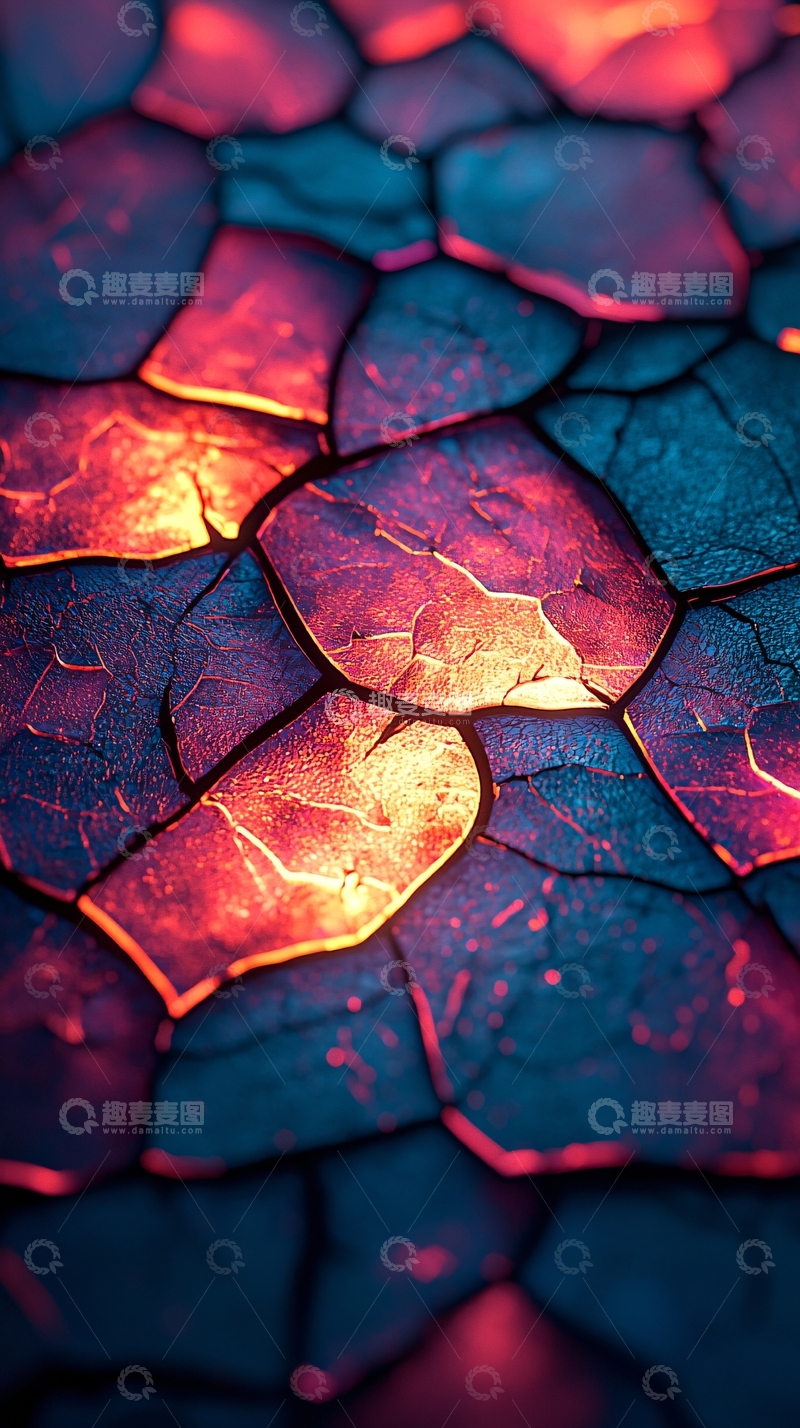 高清大图下载【趣麦麦图】红紫渐变裂纹地面