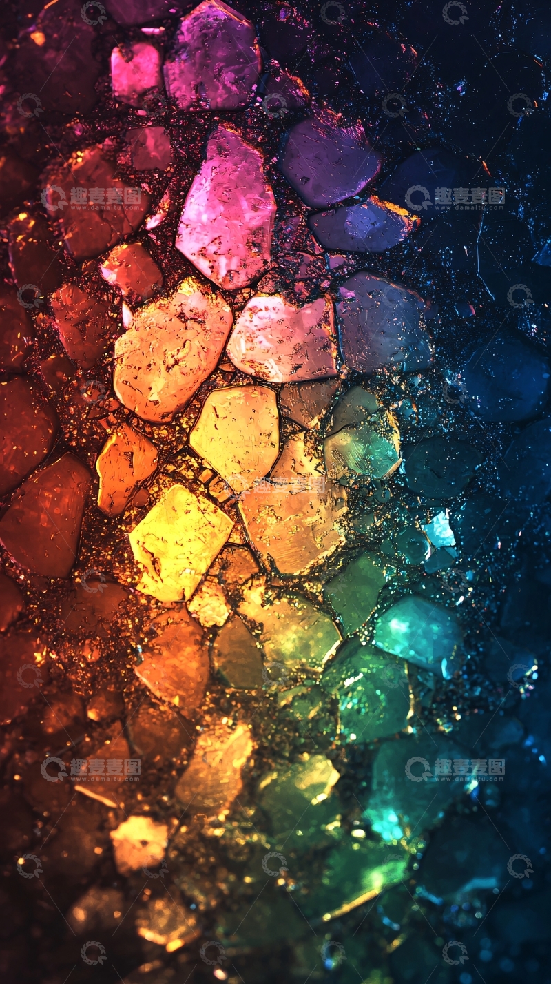 高清大图下载【趣麦麦图】彩色石头路面特写