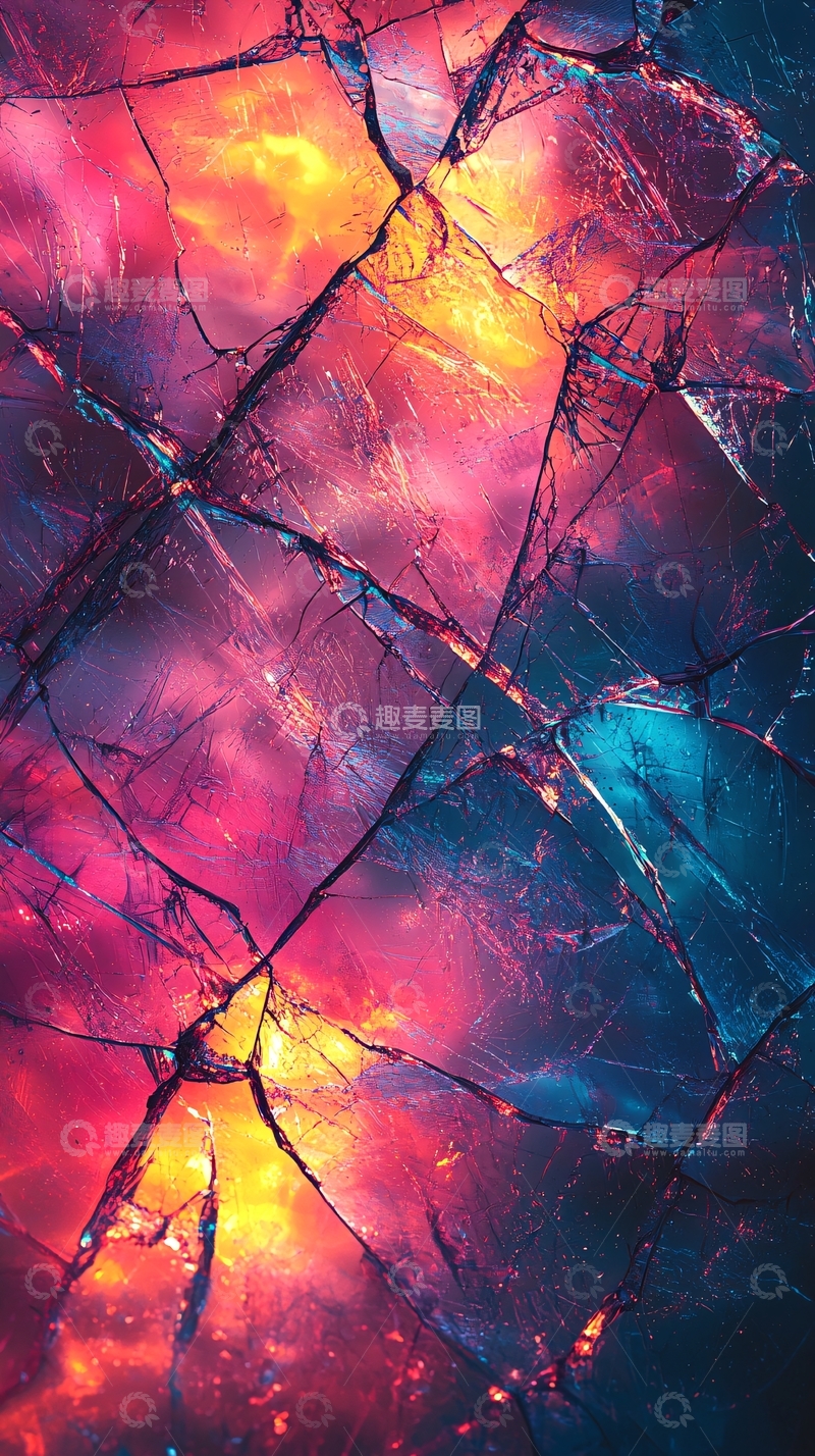 高清大图下载【趣麦麦图】破碎的彩色宇宙背景