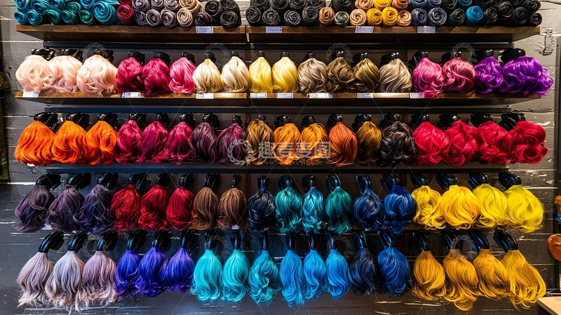 高清大图下载【趣麦麦图】彩色线团陈列架