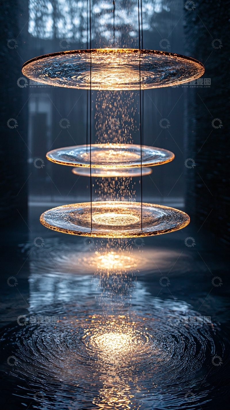 高清大图下载【趣麦麦图】悬浮光盘灯饰