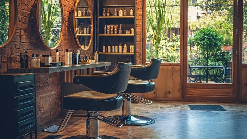 高清大图下载【趣麦麦图】复古理发店室内