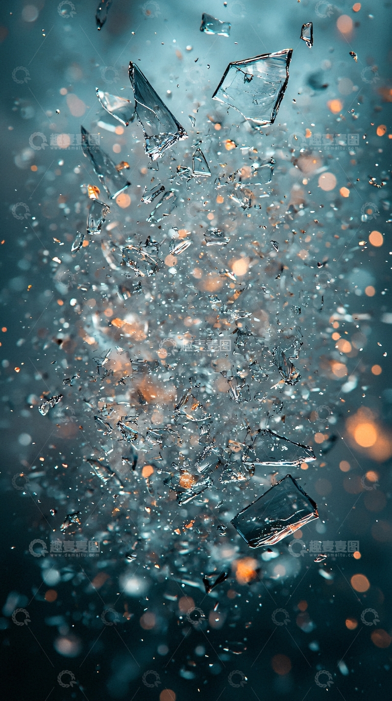 高清大图下载【趣麦麦图】玻璃碎片飞溅