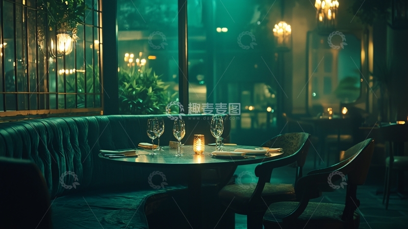 高清大图下载【趣麦麦图】暗色调复古餐厅
