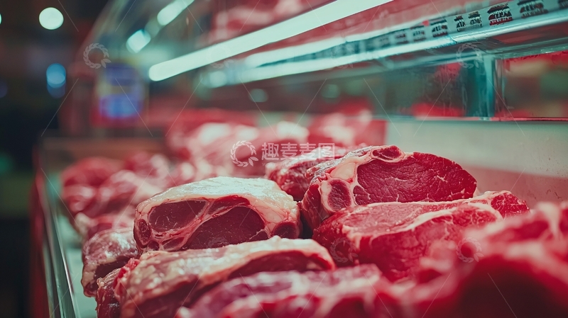 高清大图下载【趣麦麦图】超市冷柜新鲜牛肉