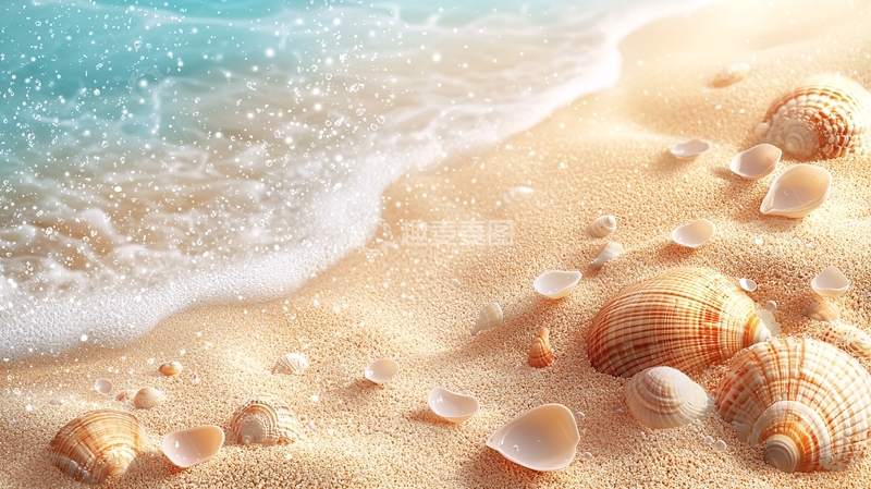高清大图下载【趣麦麦图】海滩上的贝壳