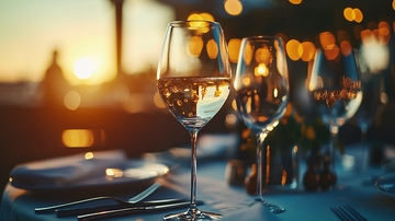 日落黄昏户外用餐