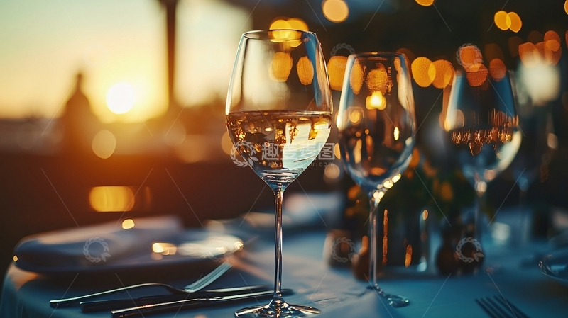 高清大图下载【趣麦麦图】日落黄昏户外用餐