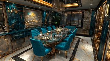 奢华蒂芙尼蓝私人餐厅