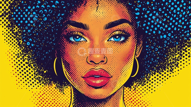 高清大图下载【趣麦麦图】黑人女性肖像画