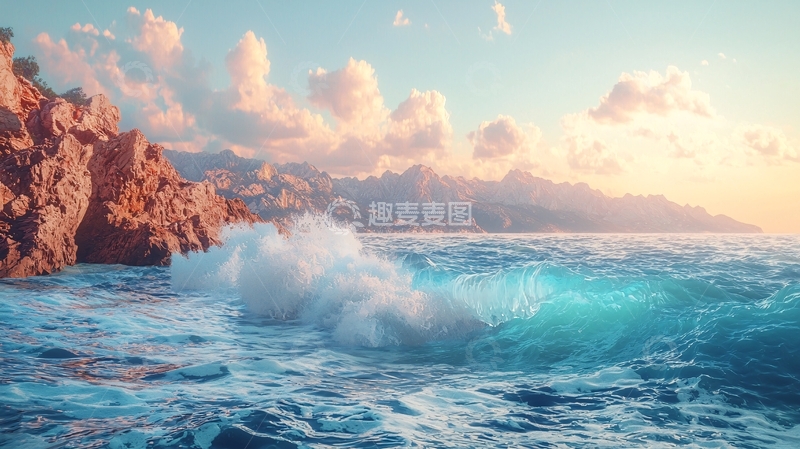 高清大图下载【趣麦麦图】海边岩石