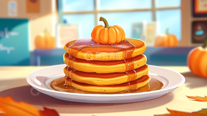 高清大图下载【趣麦麦图】南瓜煎饼