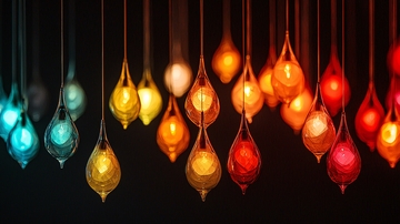 彩色水滴吊坠灯饰