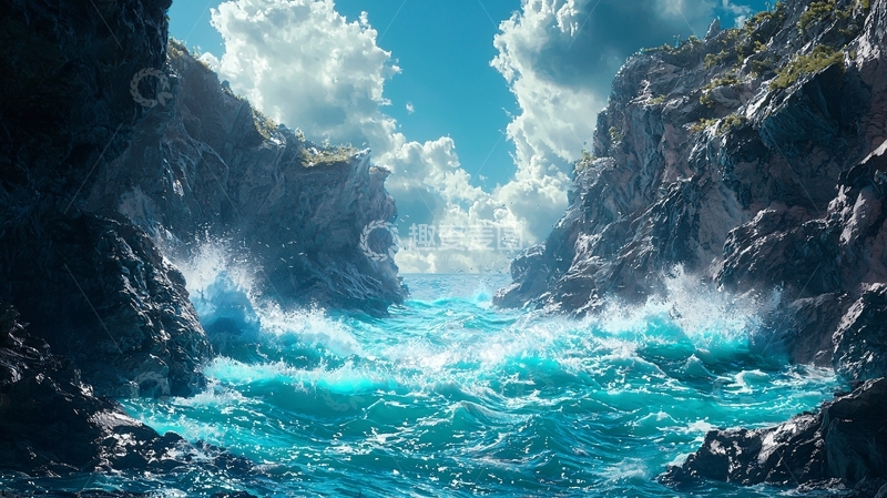 高清大图下载【趣麦麦图】波涛汹涌的海峡