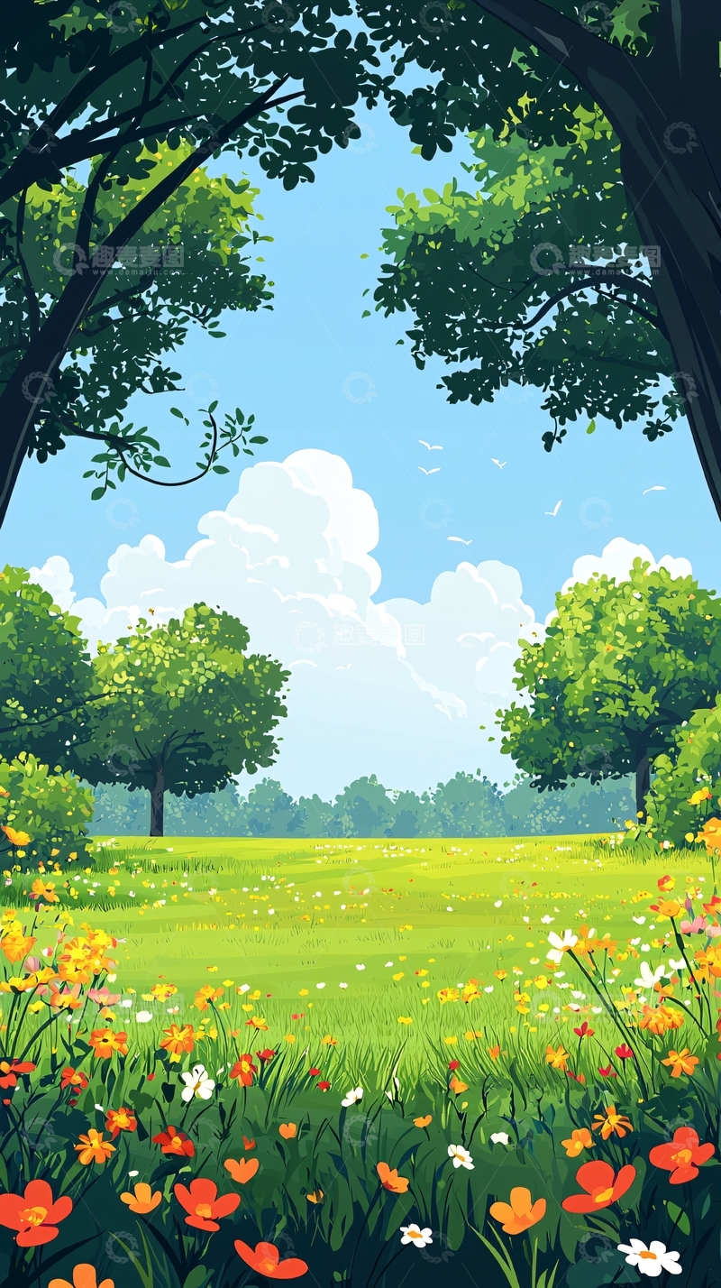 高清大图下载【趣麦麦图】卡通风景