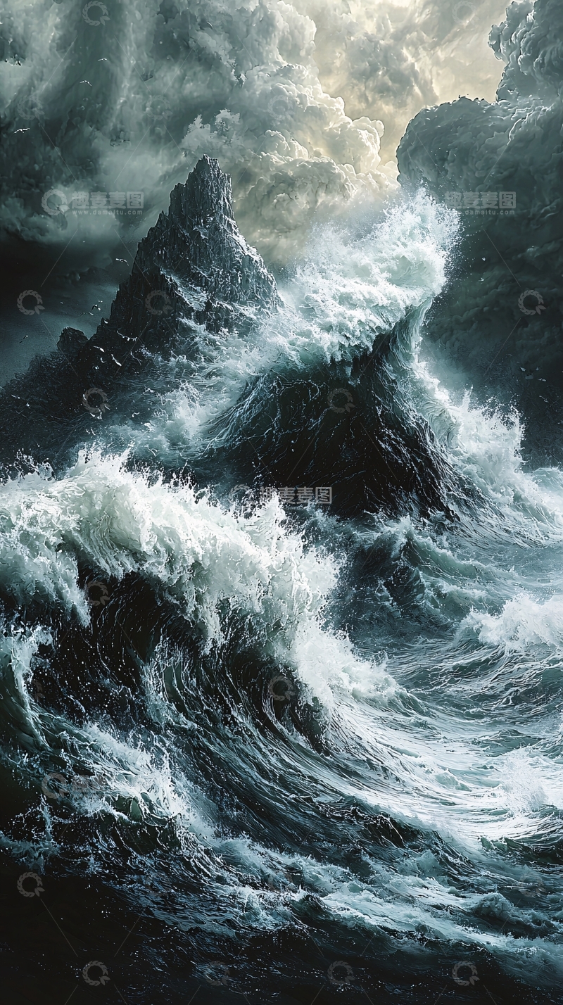 高清大图下载【趣麦麦图】波涛汹涌的海面