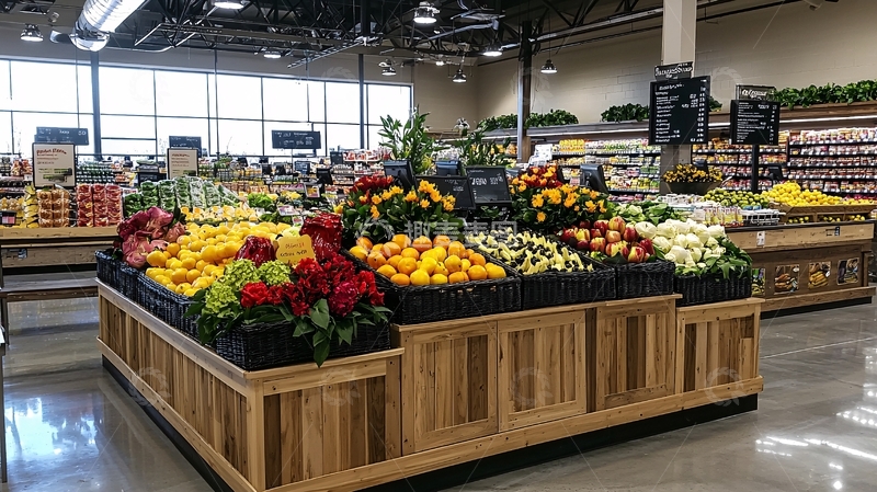 高清大图下载【趣麦麦图】超市水果蔬菜展台