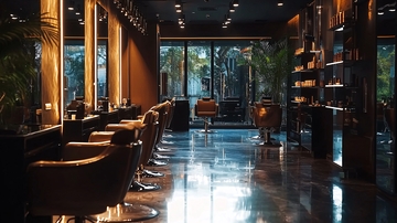 高端男士理发店室内