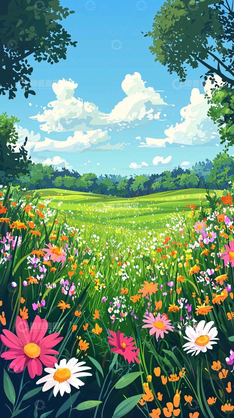 高清大图下载【趣麦麦图】阳光明媚的田野风光