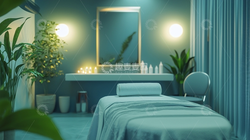 高清大图下载【趣麦麦图】蓝色调水疗室