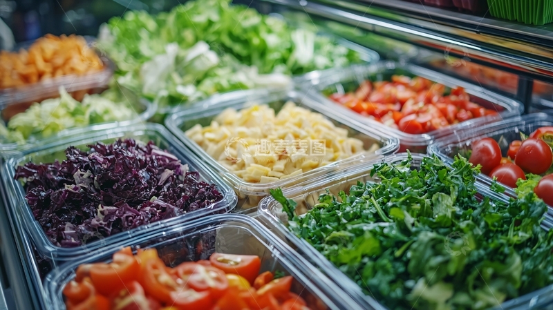 高清大图下载【趣麦麦图】新鲜蔬菜沙拉自助吧